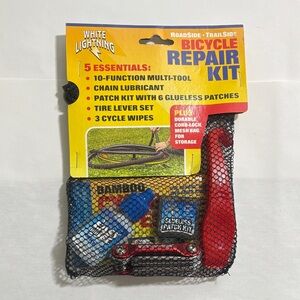 White Lightning Bicycle Repair Kit 5 Essentials Roadside Trailside New